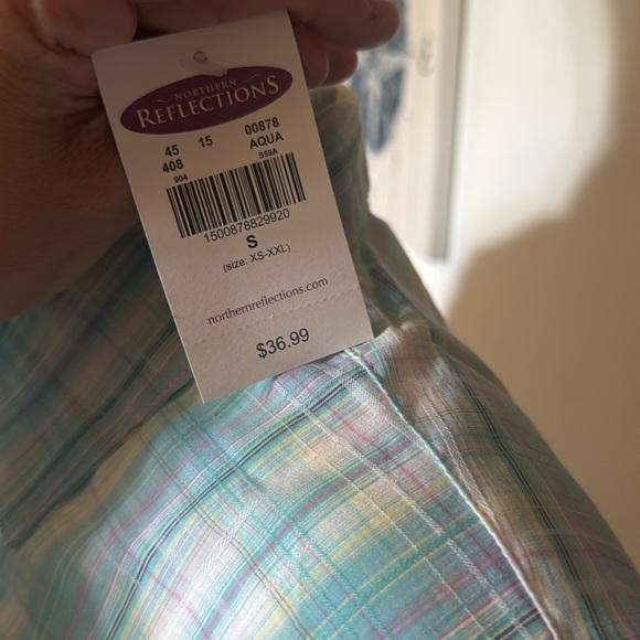 NWT northern reflections size small cotton Plaid Button-Up Women’s Top - Picture 5 of 6